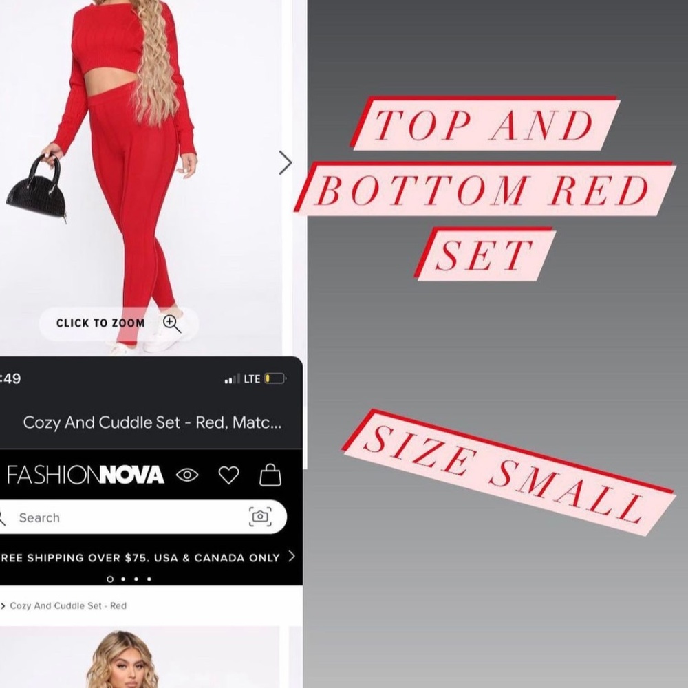 Top and Bottom Red Set FashionNova